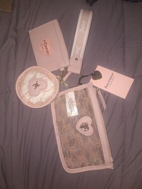Juicy Couture Pink Heart Wallet & Pouch Set
